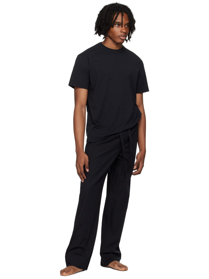 TEKLA Black Drawstring Pyjama Pants outlook