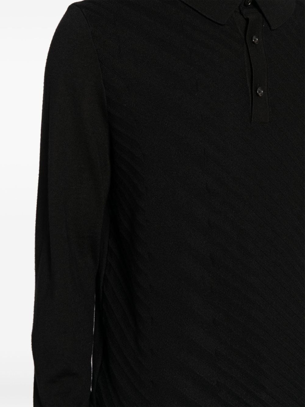 collarless virgin wool-blend top - 5