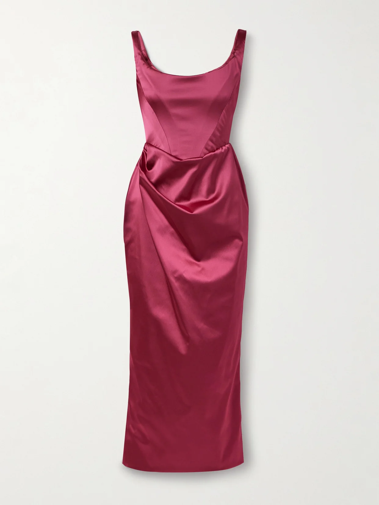 Suzie Draped Satin Midi Dress - 1