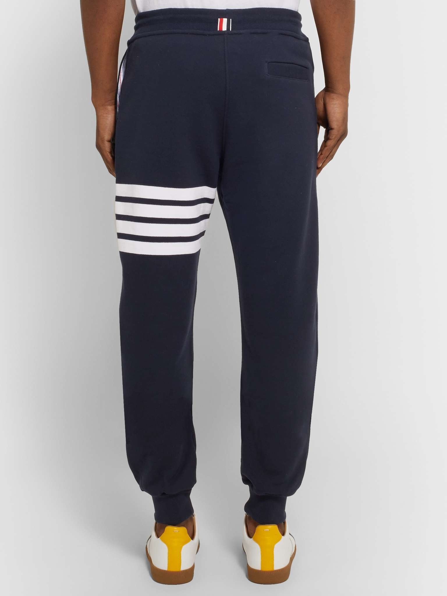 Tapered Striped Loopback Cotton-Jersey Sweatpants - 5