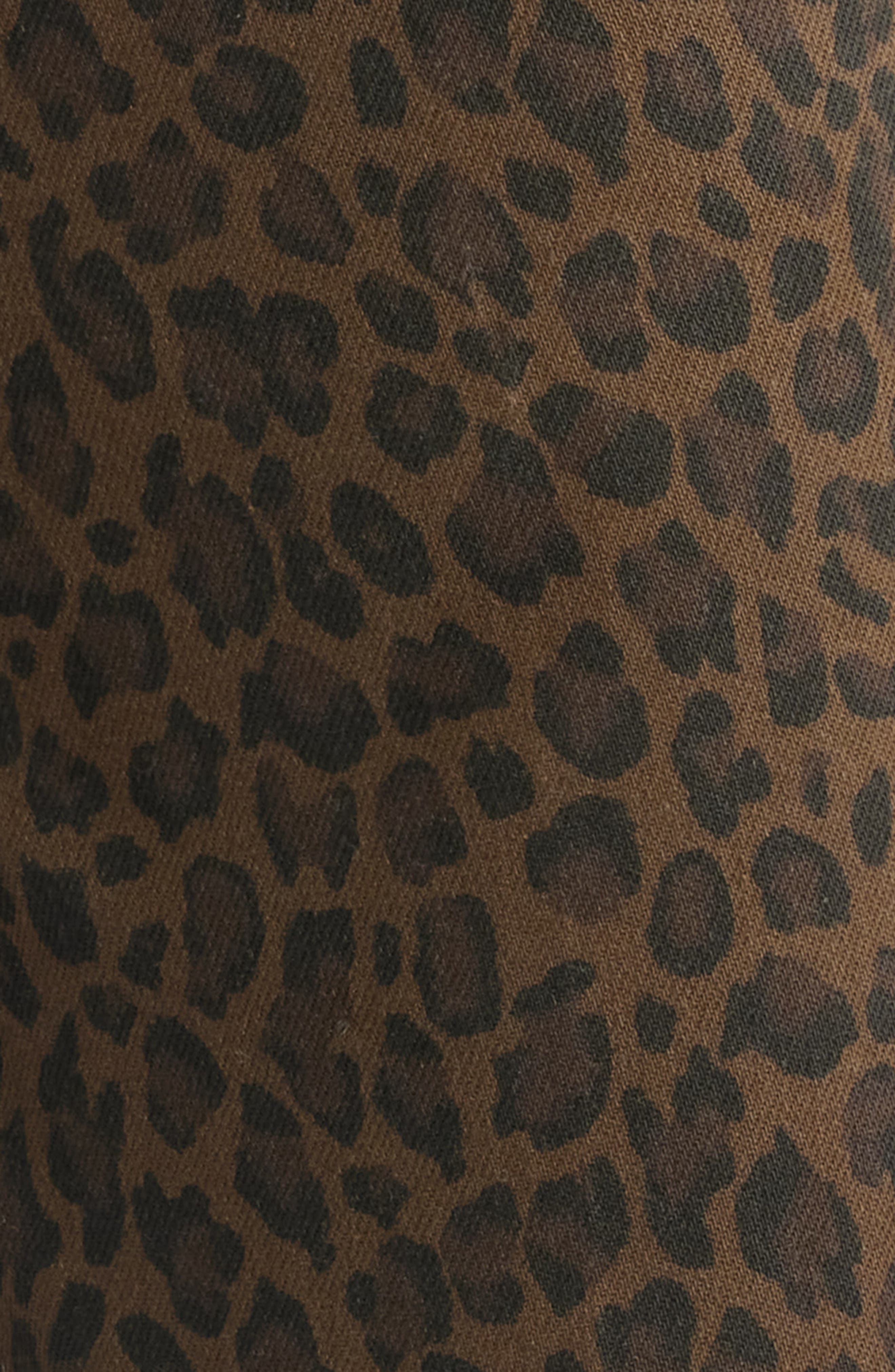 FRAME Le Sleek High Waist Ankle Straight Leg Jeans in Leopard at Nordstrom - 6