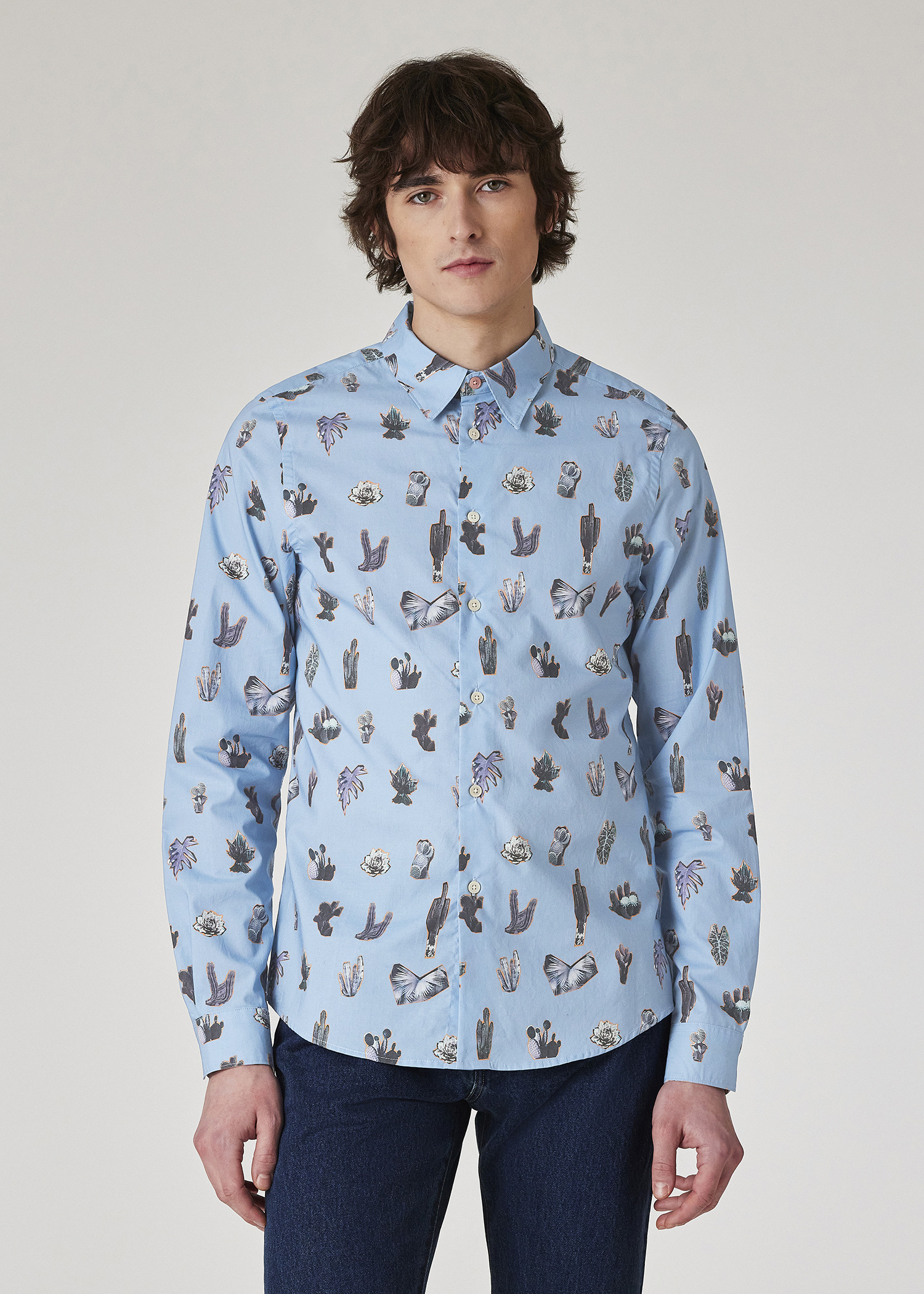 Pale Blue 'Prickly Pear' Shirt - 3