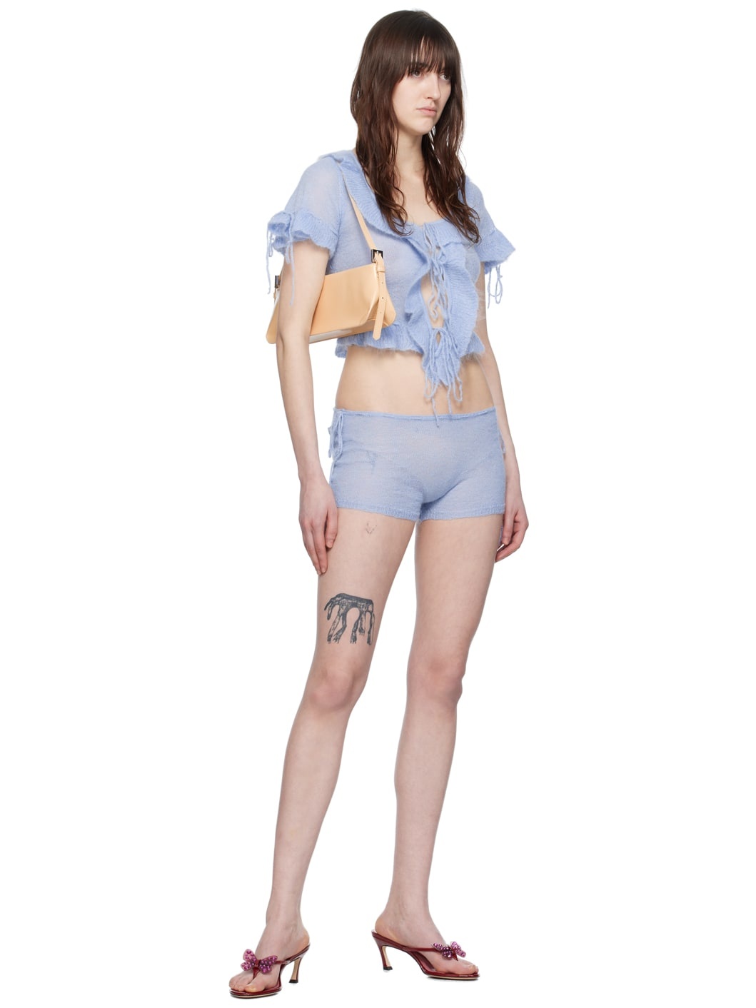 Blue Drawstring Shorts - 4