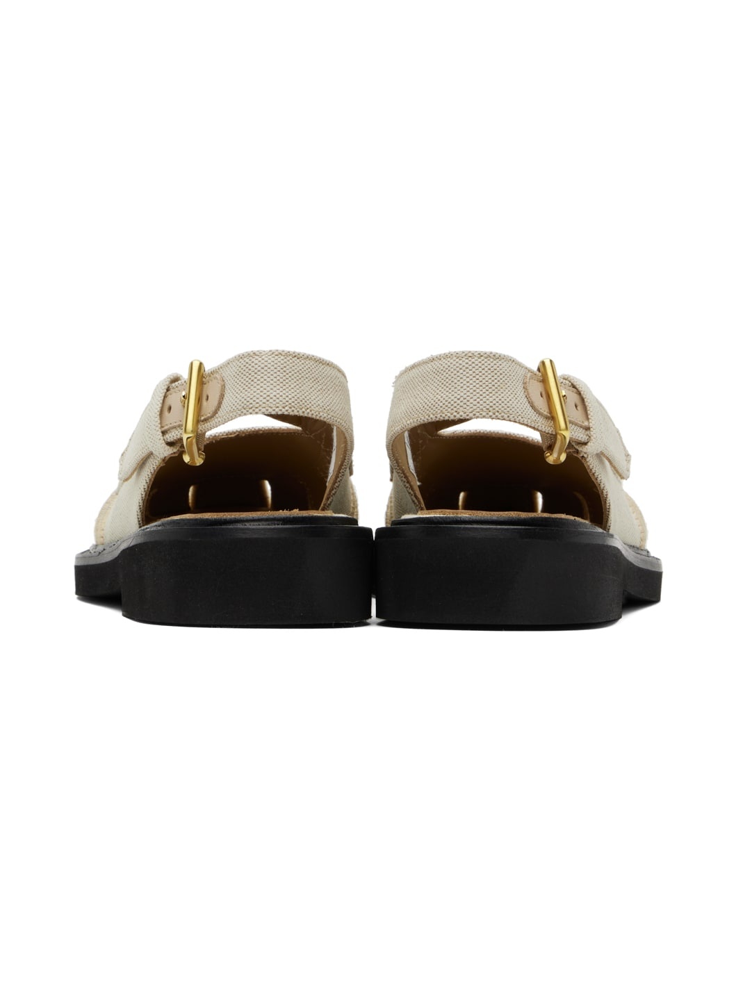 Beige Slingback Cutout Sandals - 2