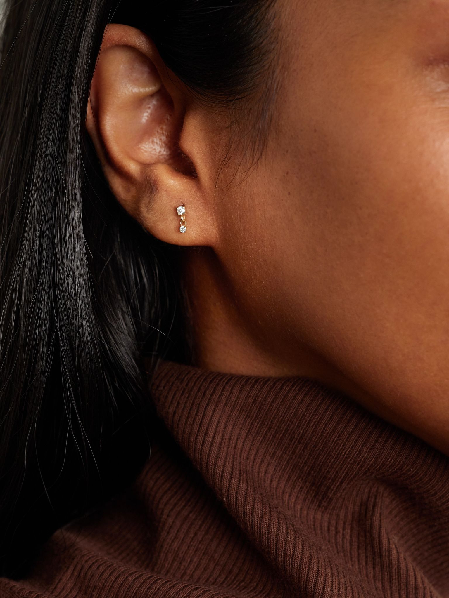14-karat gold diamond earrings Gold - 2
