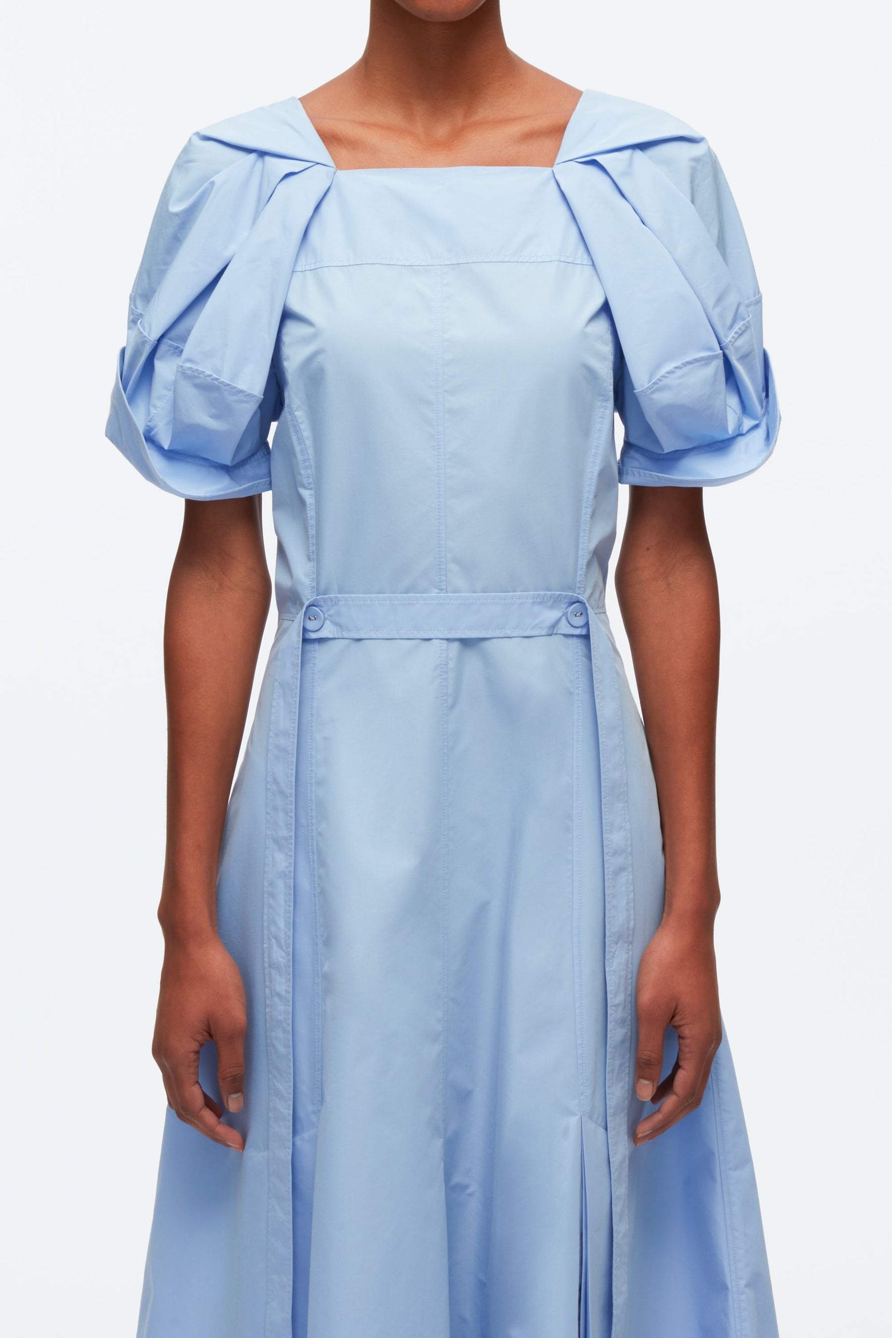 Collapsed Bloom Short Sleeve Belted Dress - 2