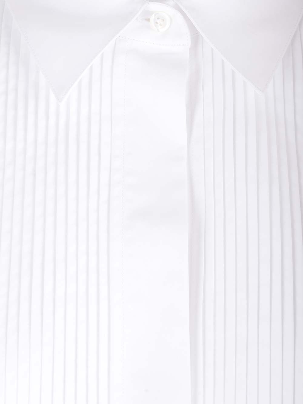 White Pleated Cotton Shirt Shirts White - 3