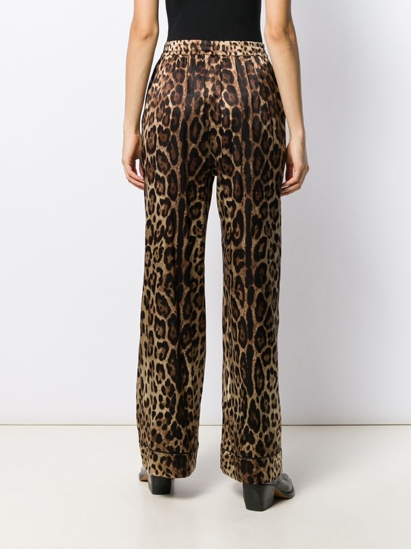 leopard-print straight trousers - 4