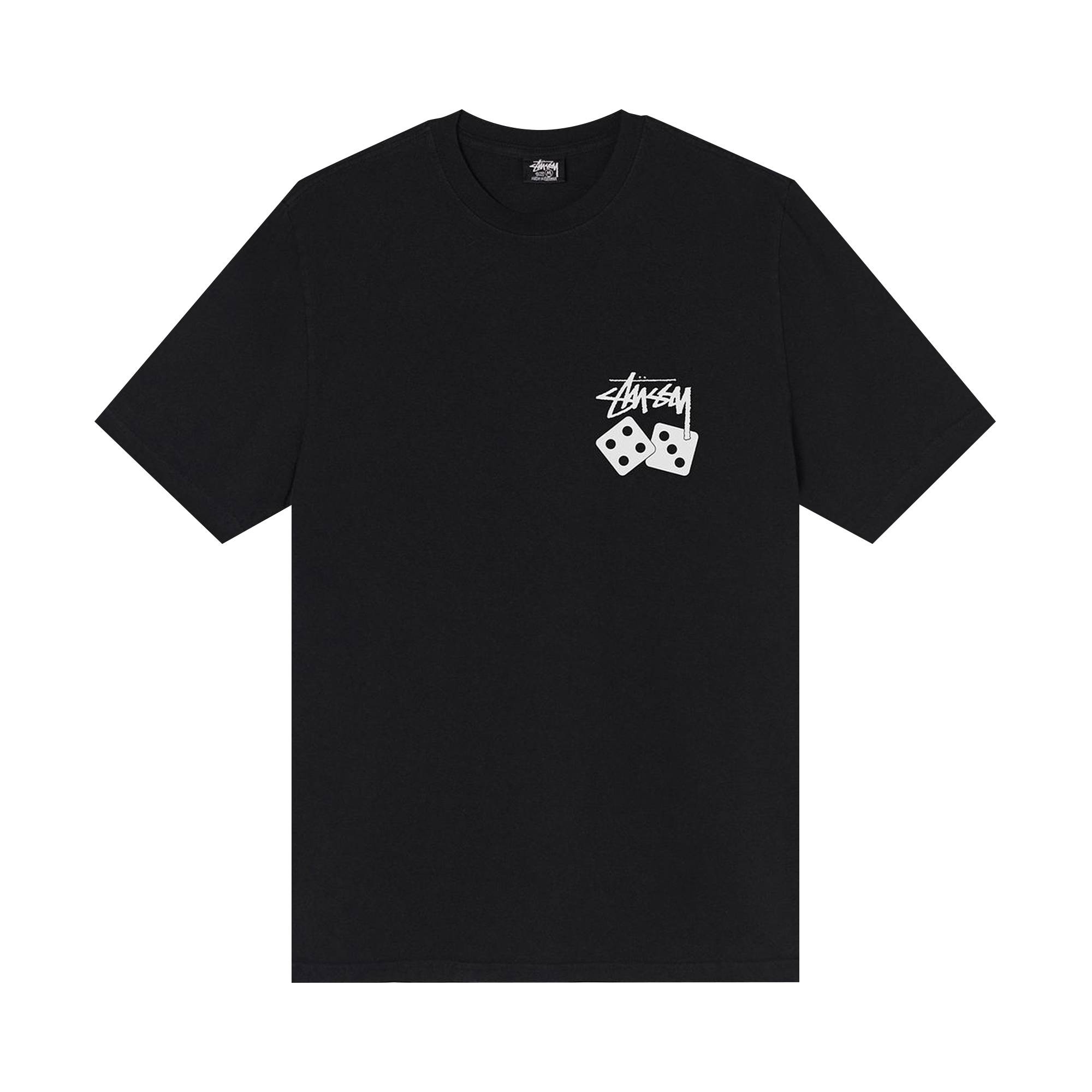 Stüssy Stussy Dice Pigment Dyed Tee 'Black' | REVERSIBLE
