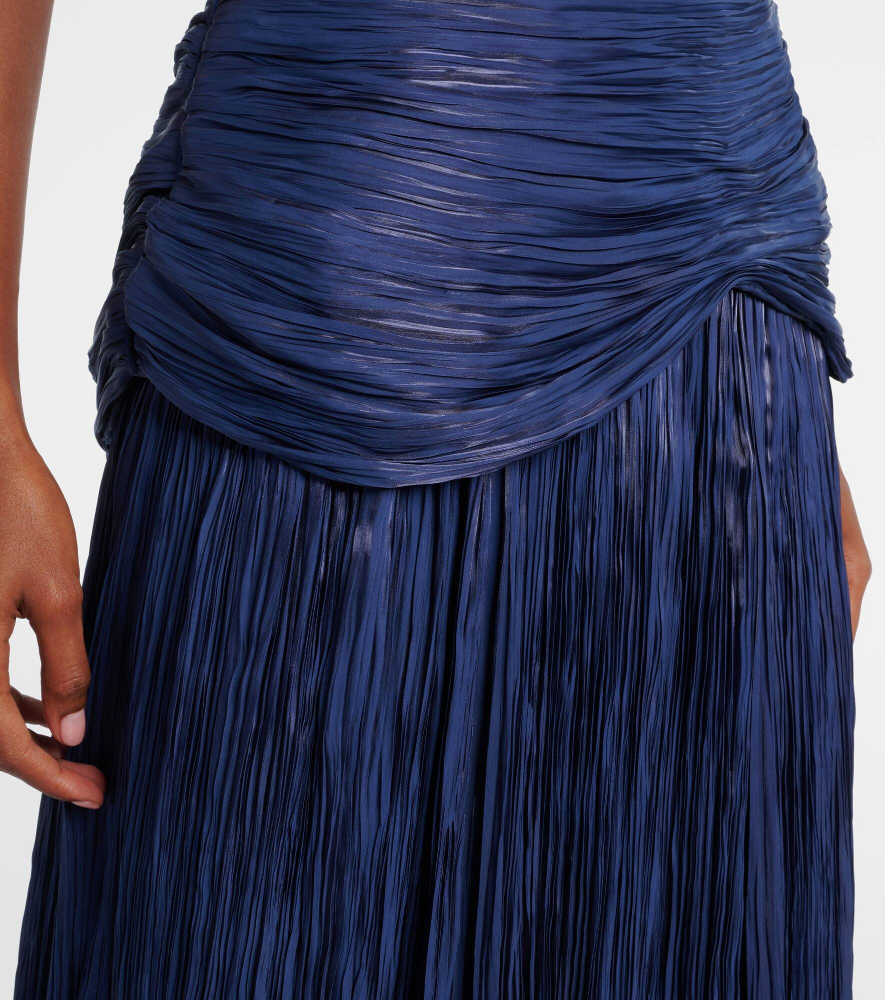 Pleated caped corset gown - 7