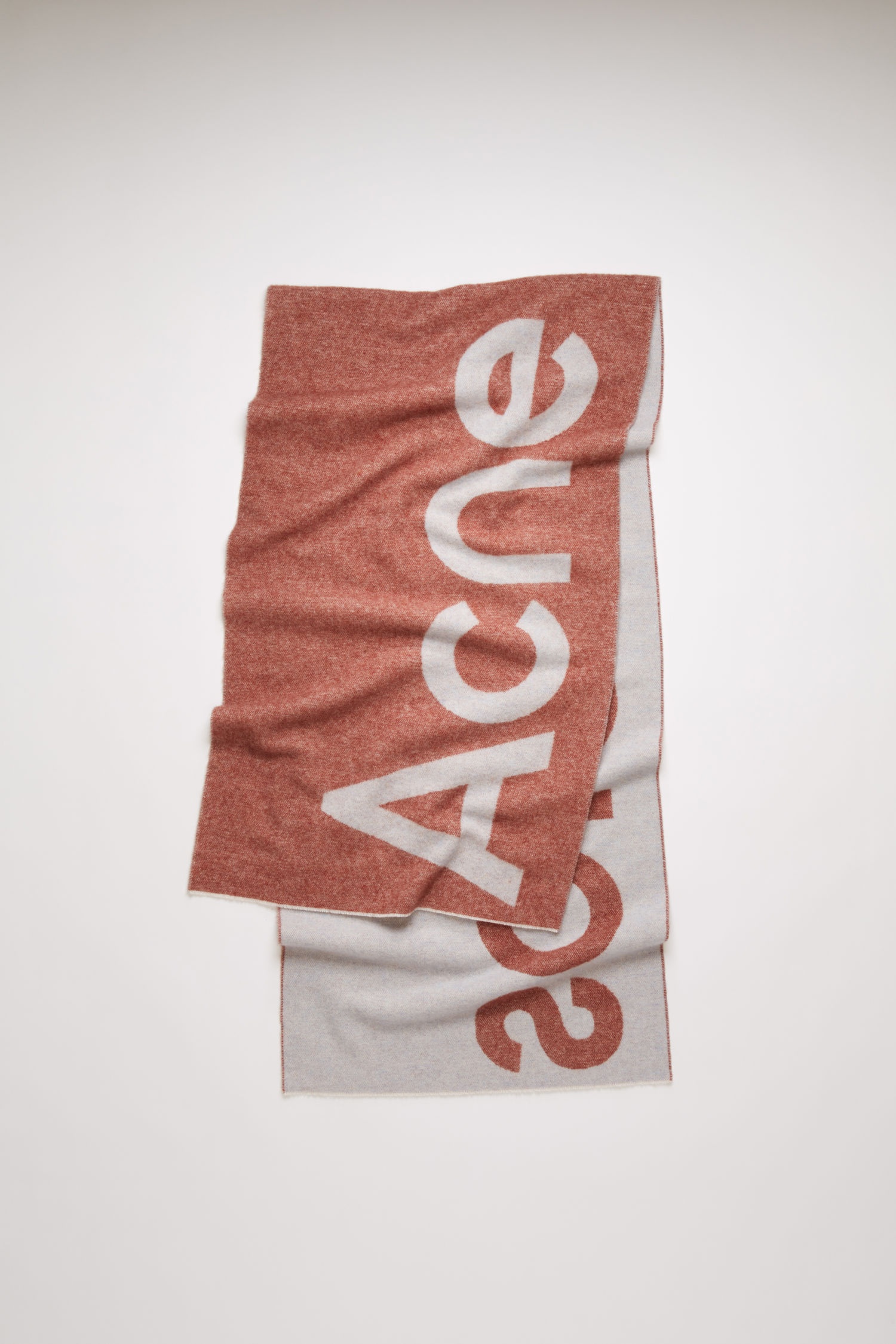 Logo-jacquard scarf brick red/light blue - 1