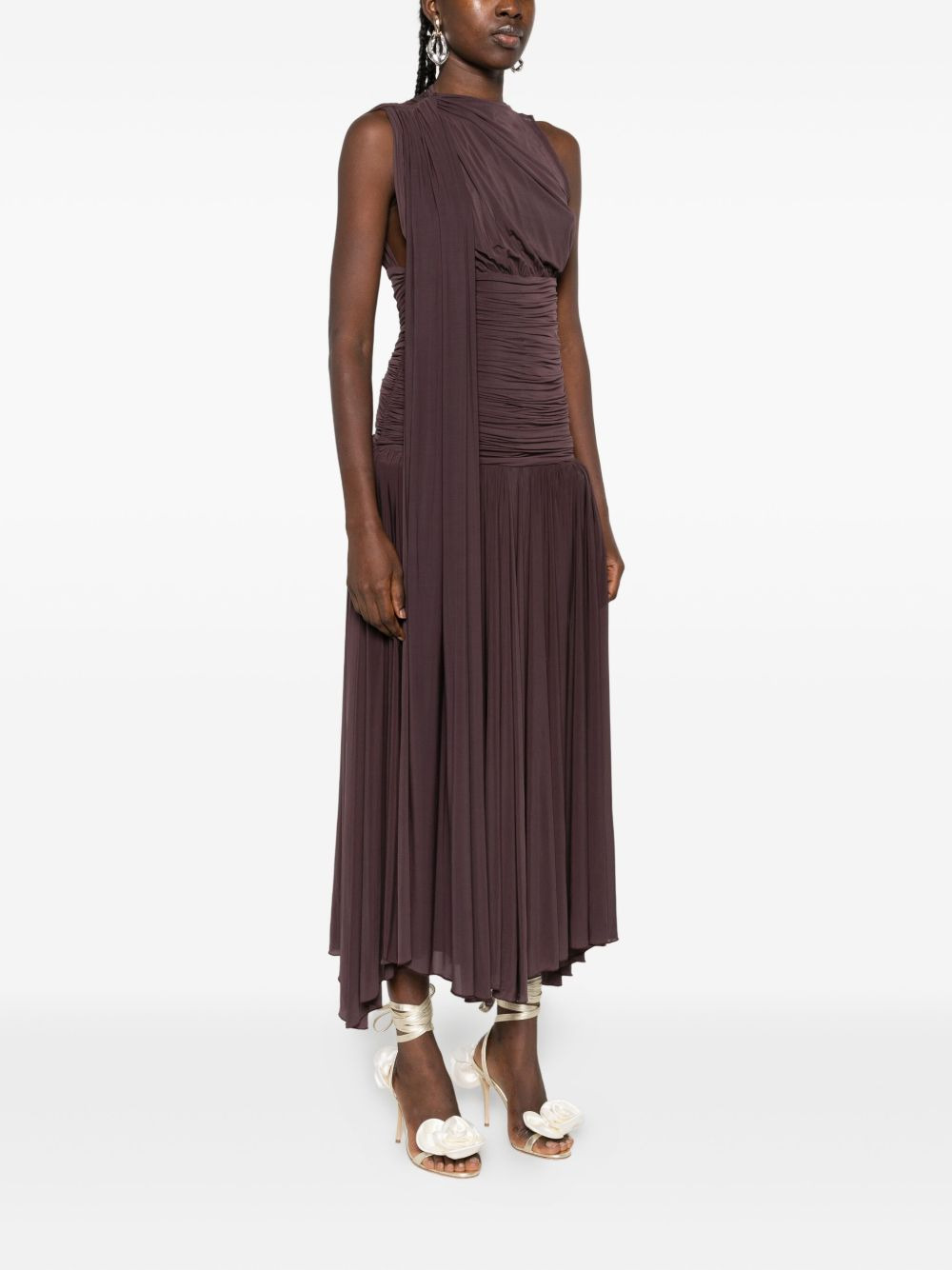 drop-waist sheer midi dress - 3