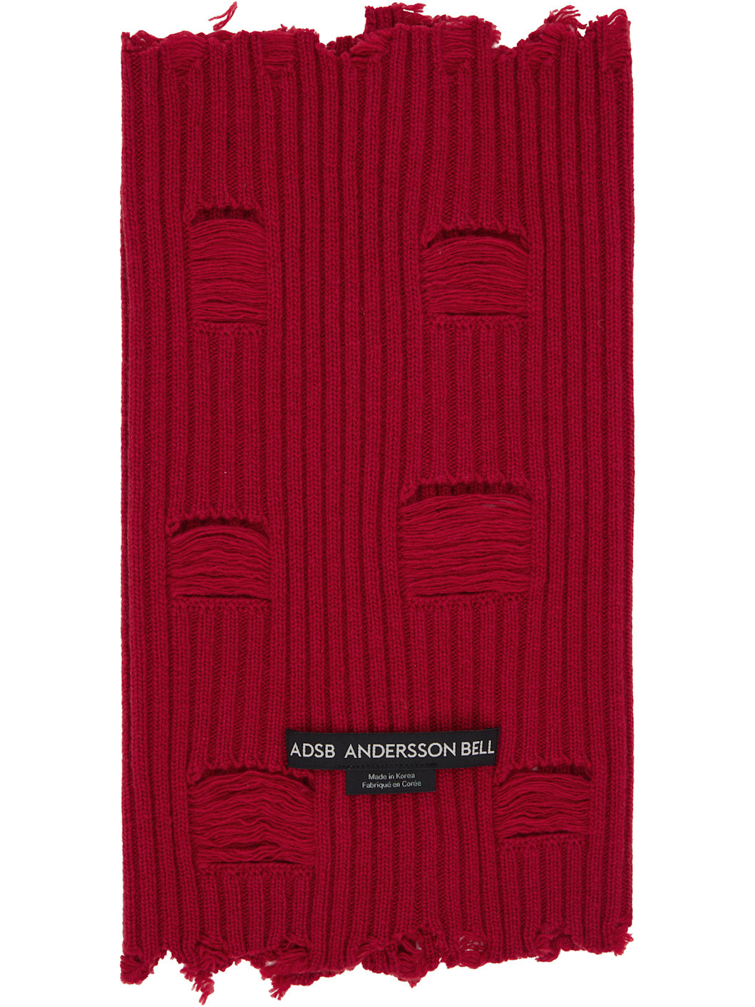 Red Roghen Wool Tube Scarf - 2