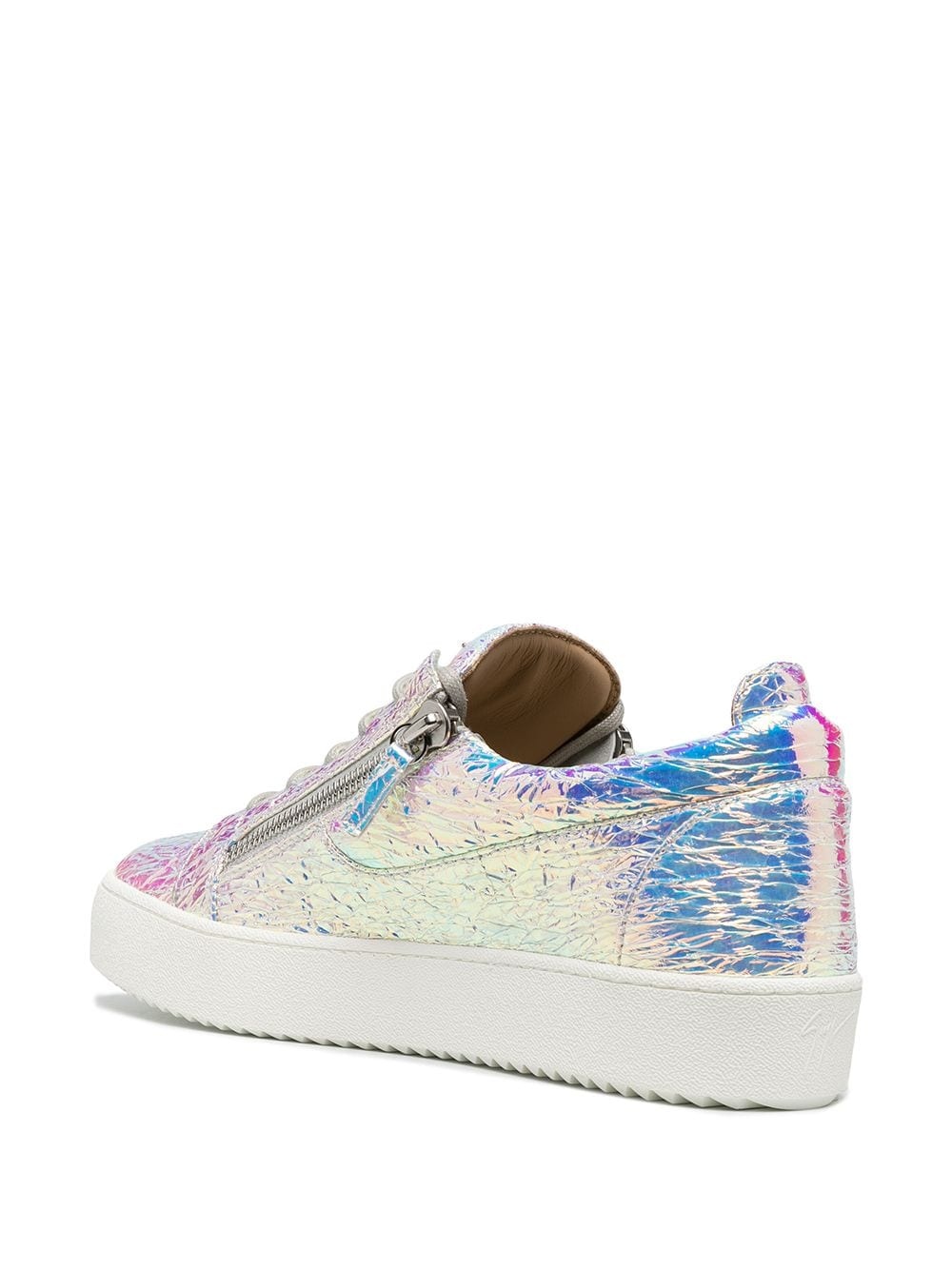 low top holographic effect sneakers - 3