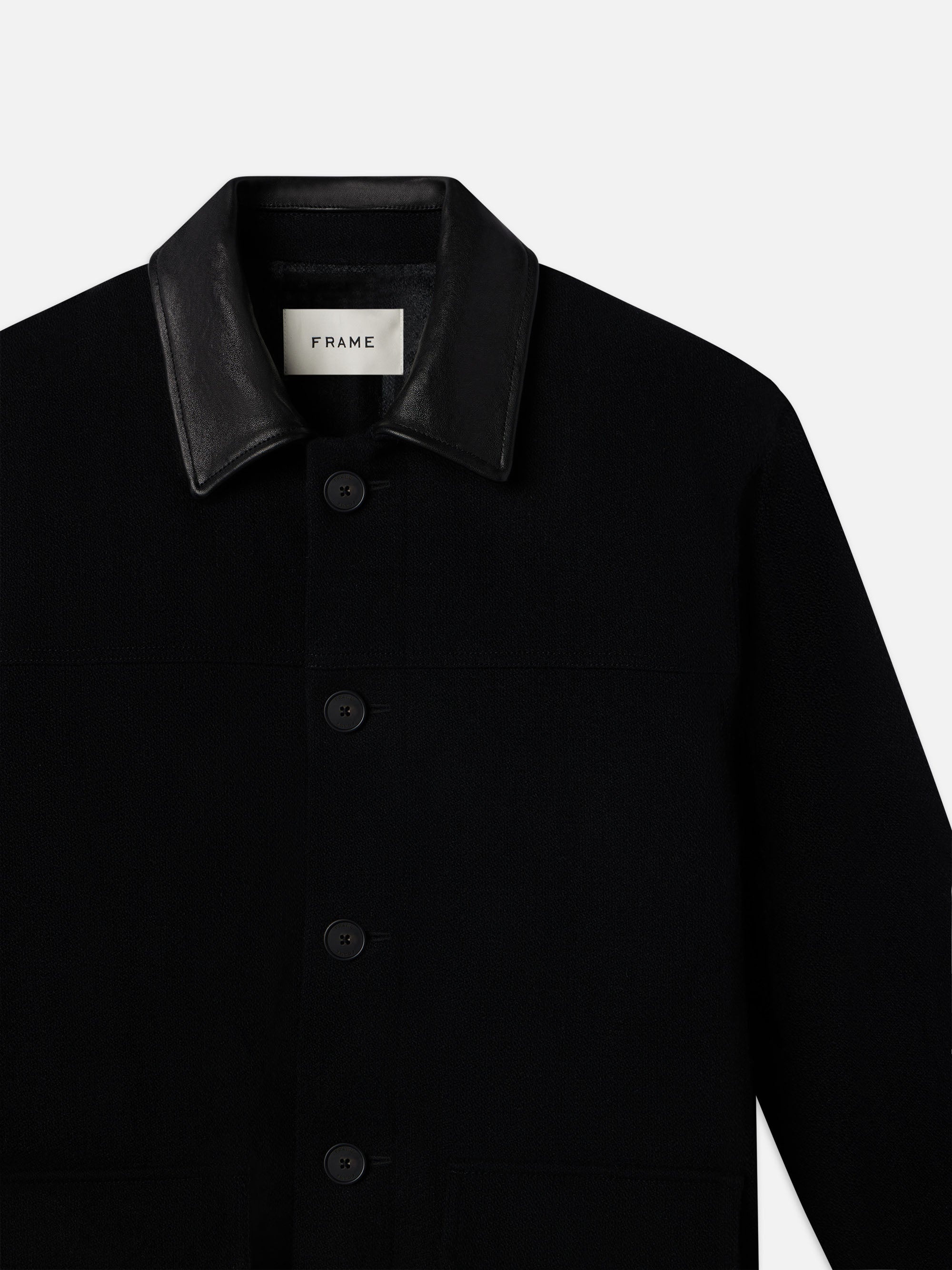 Woolen Workwear Jacket in Black - 3