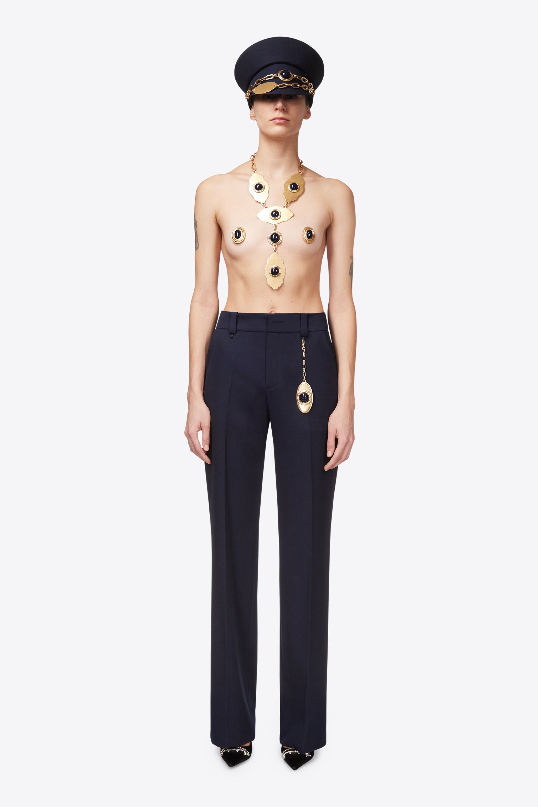 CHAIN PLATE STRAIGHT LEG TROUSER - 3