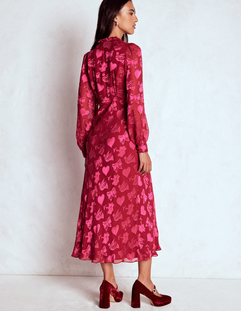 Cassie Devore Midi Tea Dress-Pink Peony, Dainty Medley 4