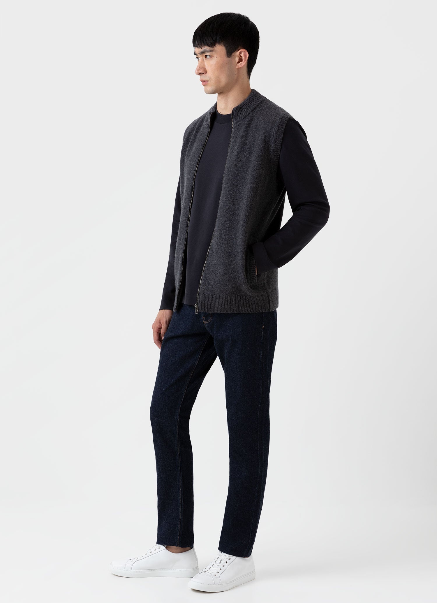 Carbon Brushed Long Sleeve T‑shirt - 3