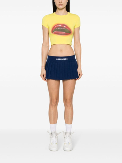 DSQUARED2 logo-embroidered pleated mini skirt outlook