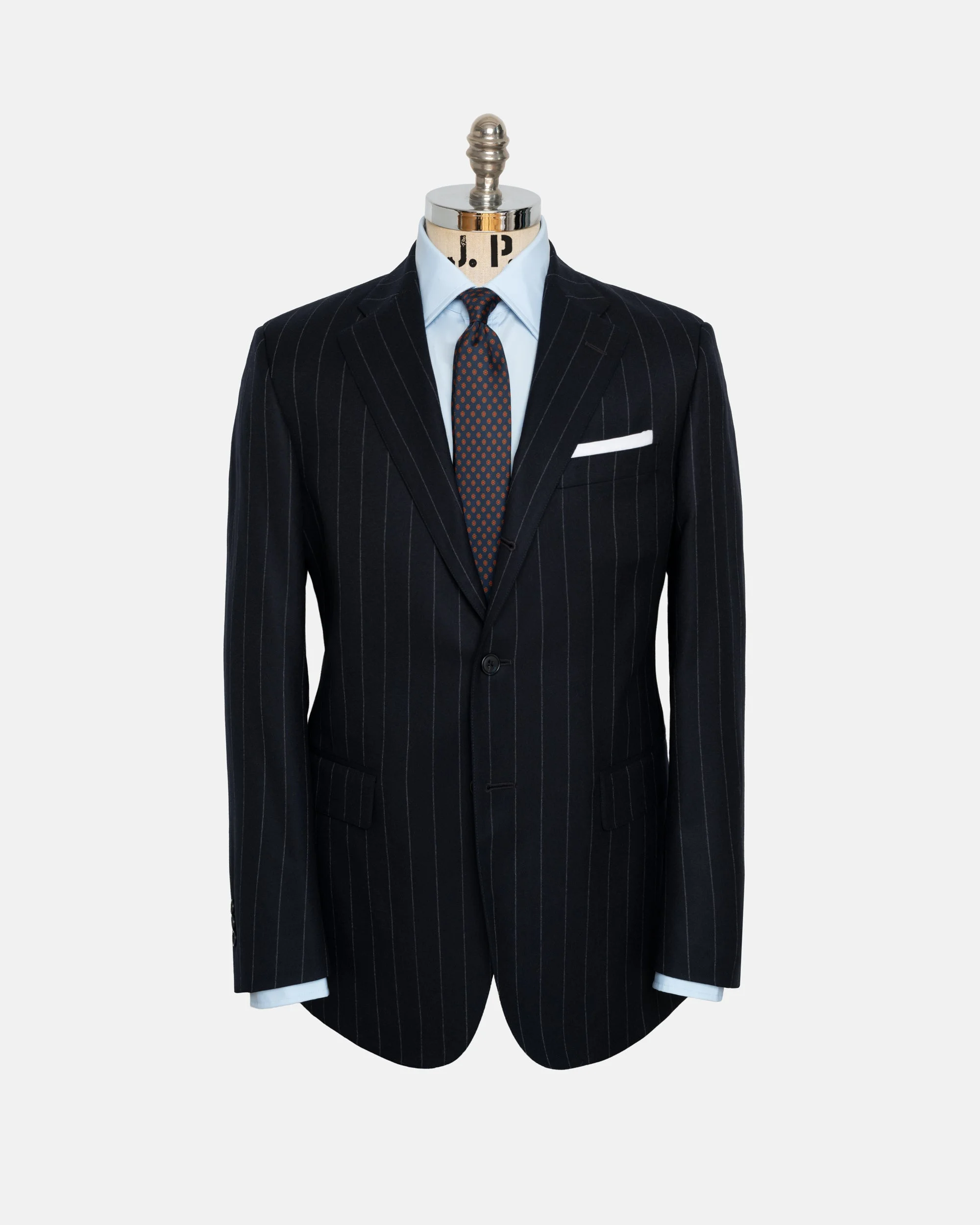 MADE-IN-CANADA NAVY CHALKSTRIPE WOOL FLANNEL 1902 MODEL SUIT - 1