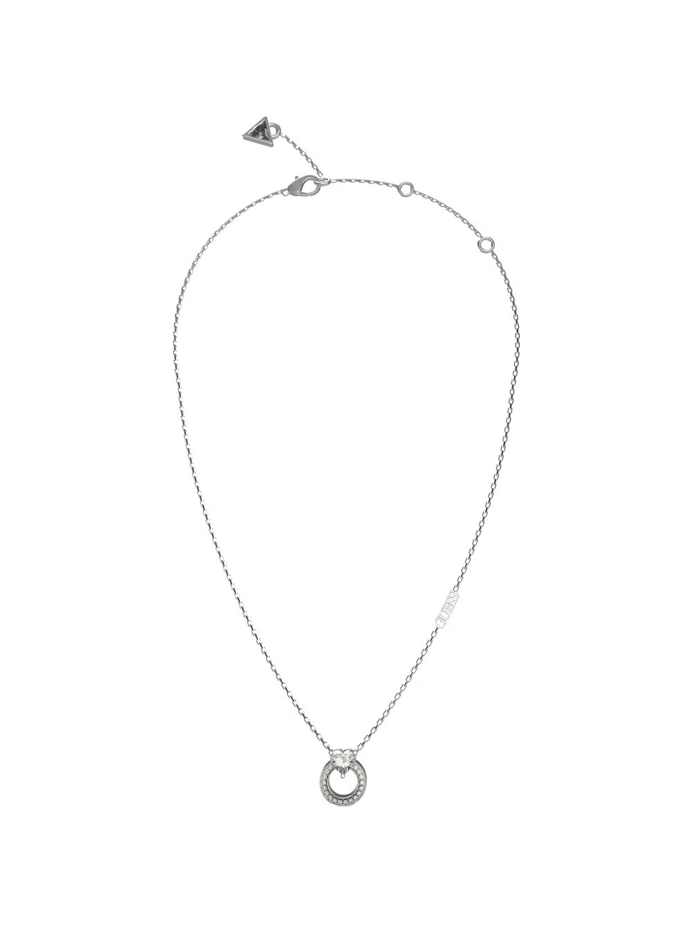 crystal-embellished heart necklace - 1