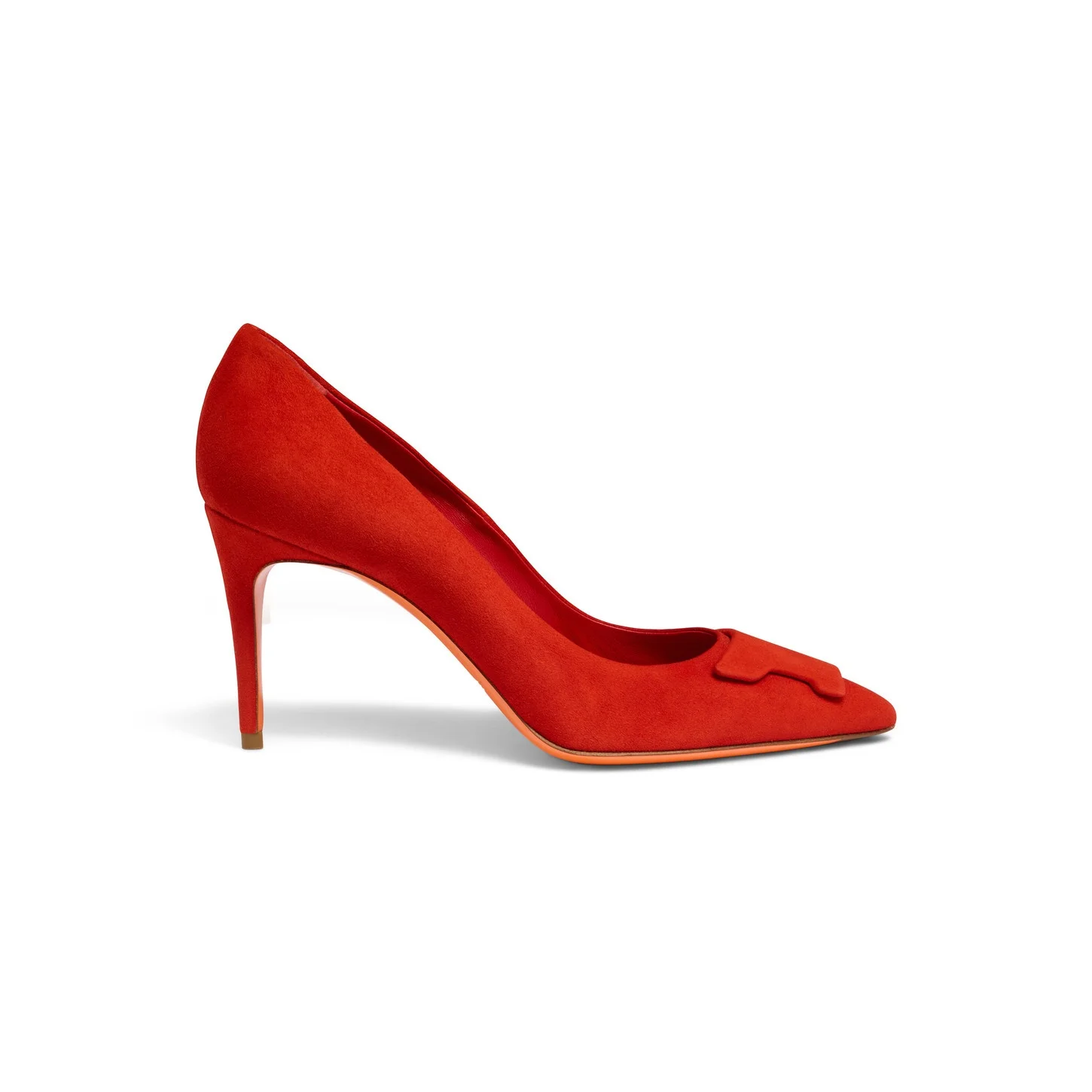 Women's red suede high-heel Santoni Sibille pump - 1
