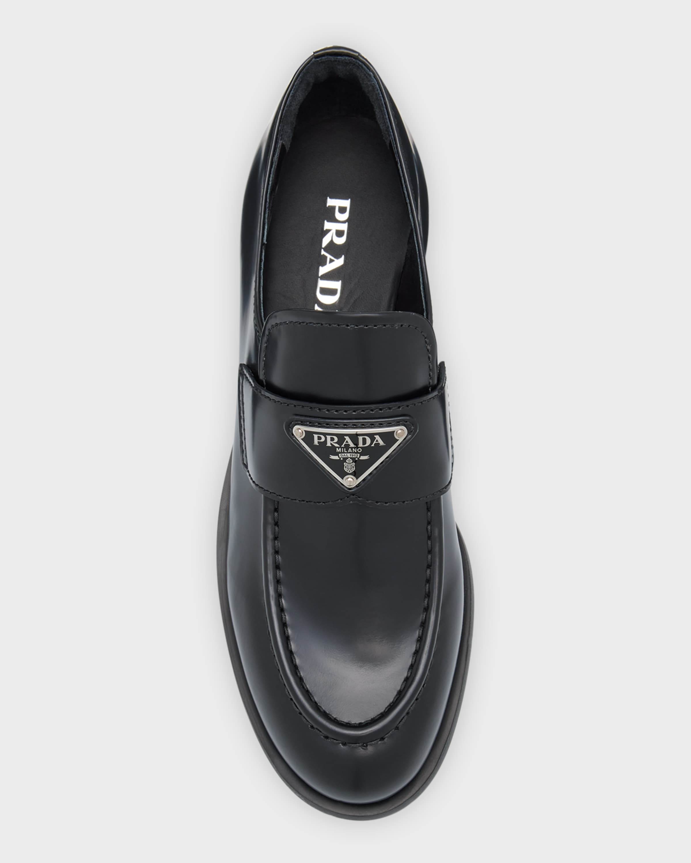 Leather Slip-On Flat Loafers - 5