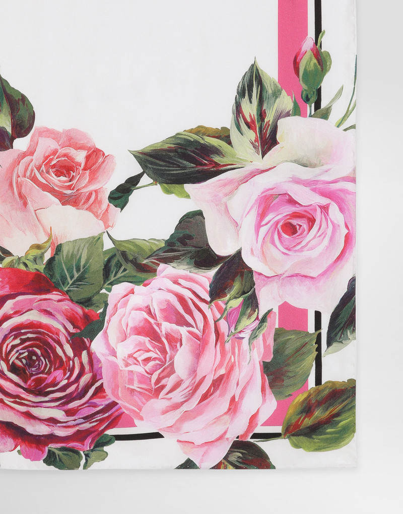 Dolce & Gabbana Rose-print silk twill foulard (50x50) outlook
