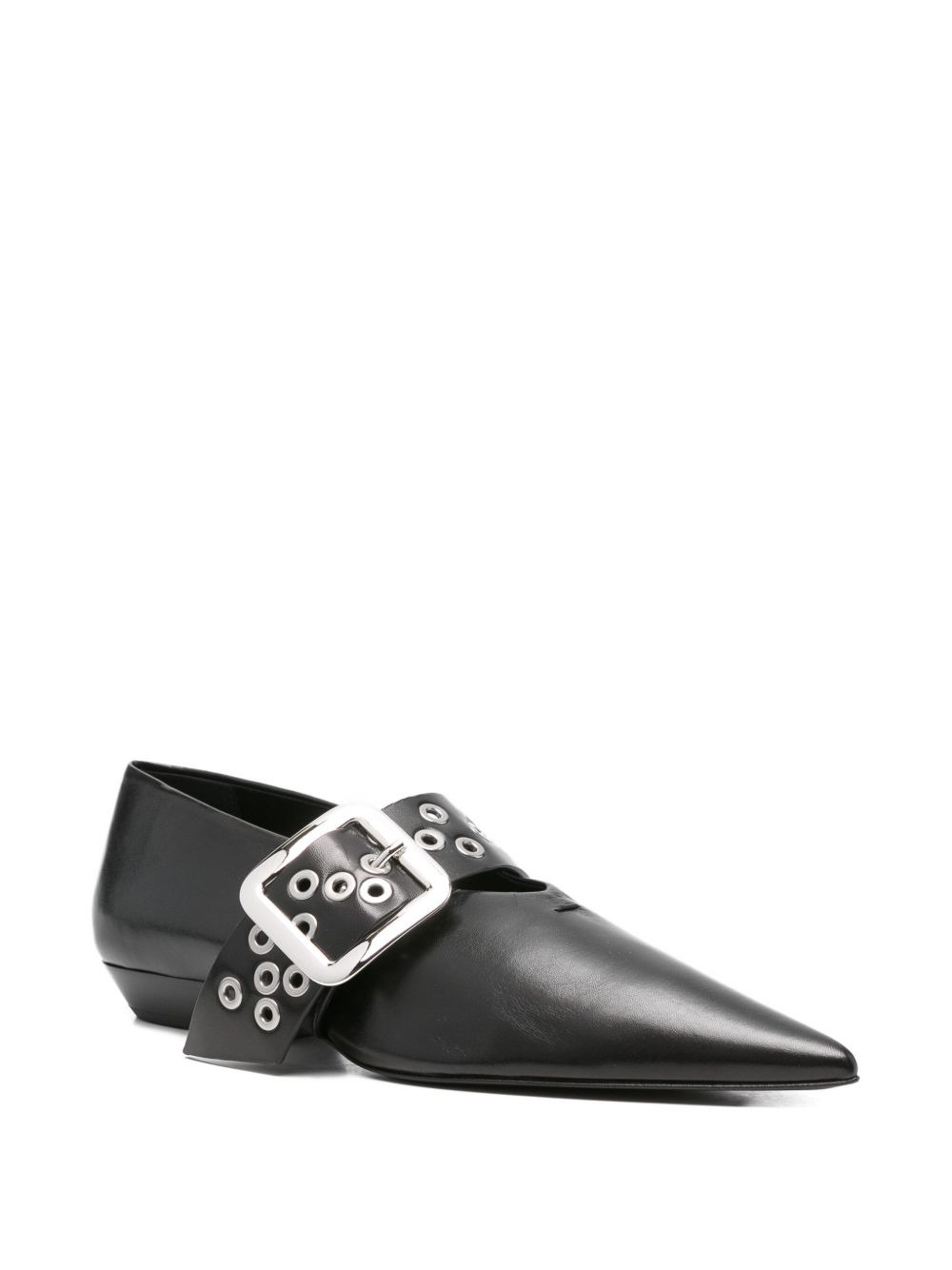 pointed-toe buckle ballet flats - 2