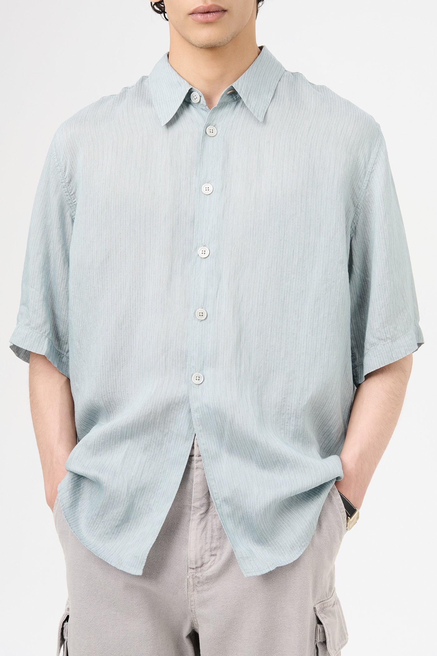 Beyond Shirt Shortsleeve Geo Stripe Ceremonial Viscose - 4
