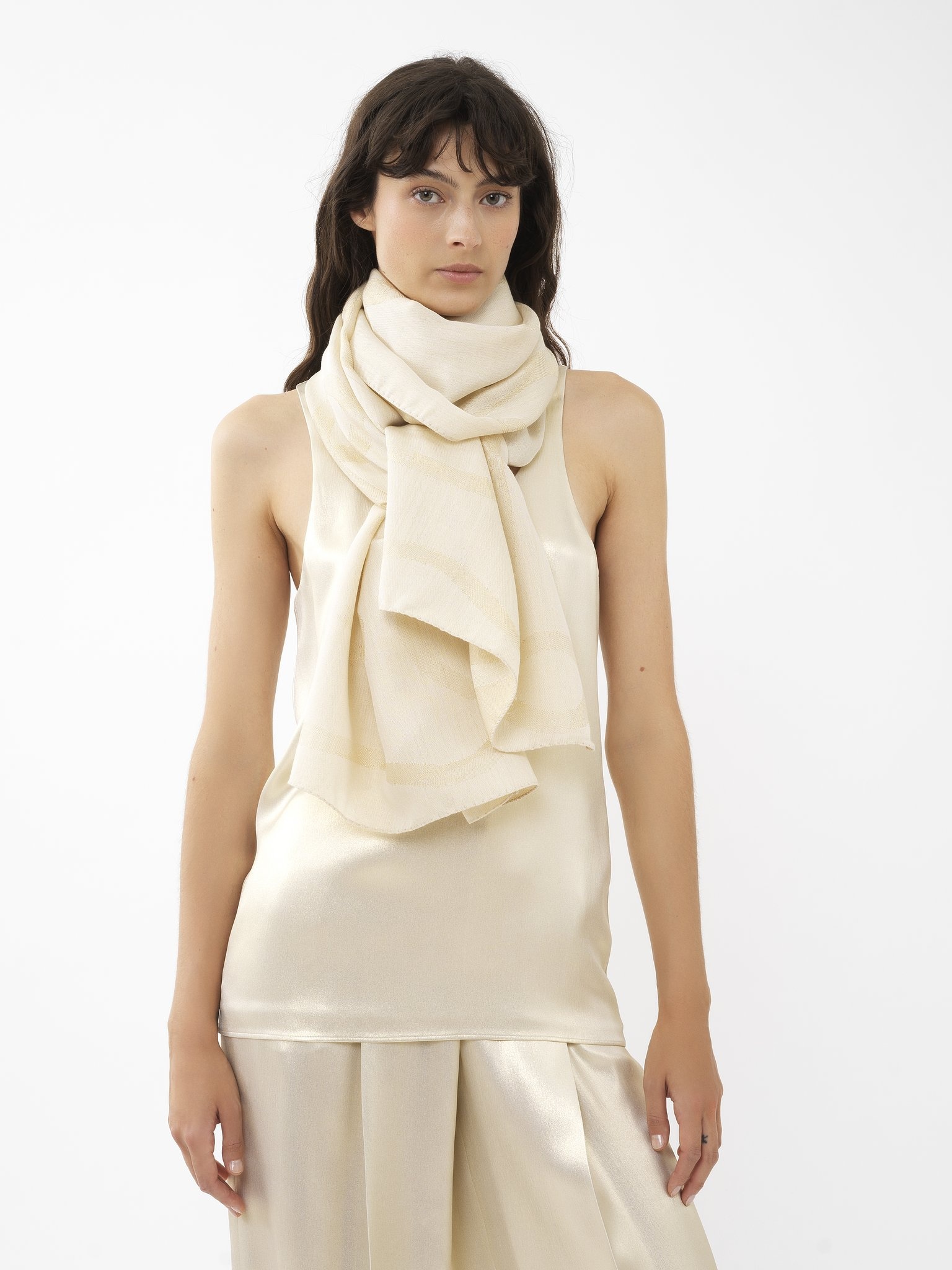 RIBBON JACQUARD STOLE - 4