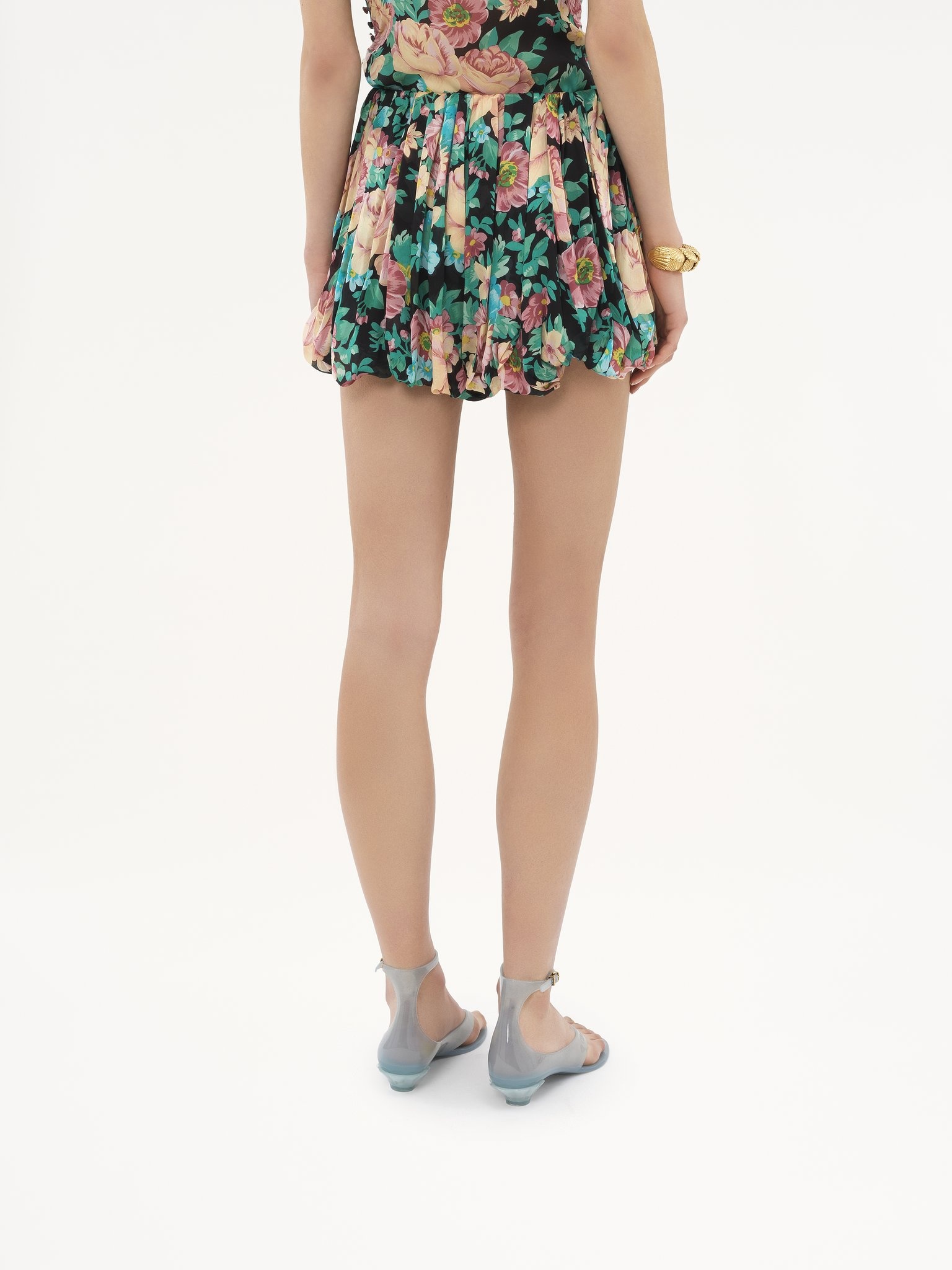 MINI BLOOMER SHORTS IN SILK CHARMEUSE - 5
