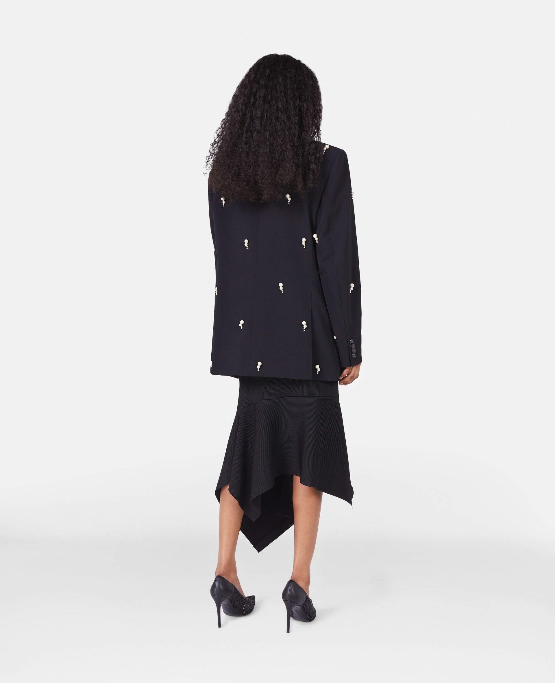 Pearl Embroidery Oversized Double-Breasted Blazer - 4