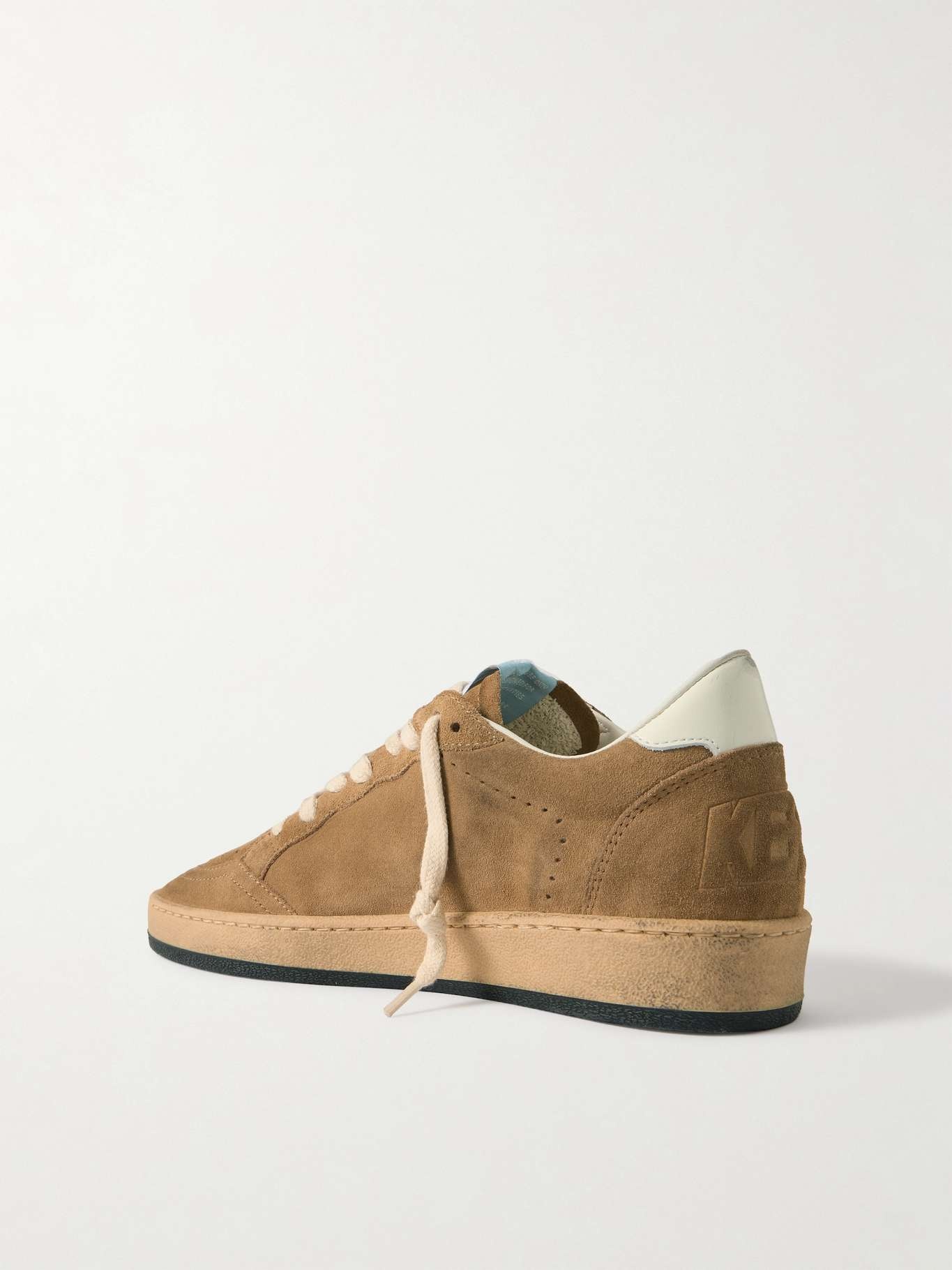Ball Star distressed leather-trimmed suede sneakers - 3