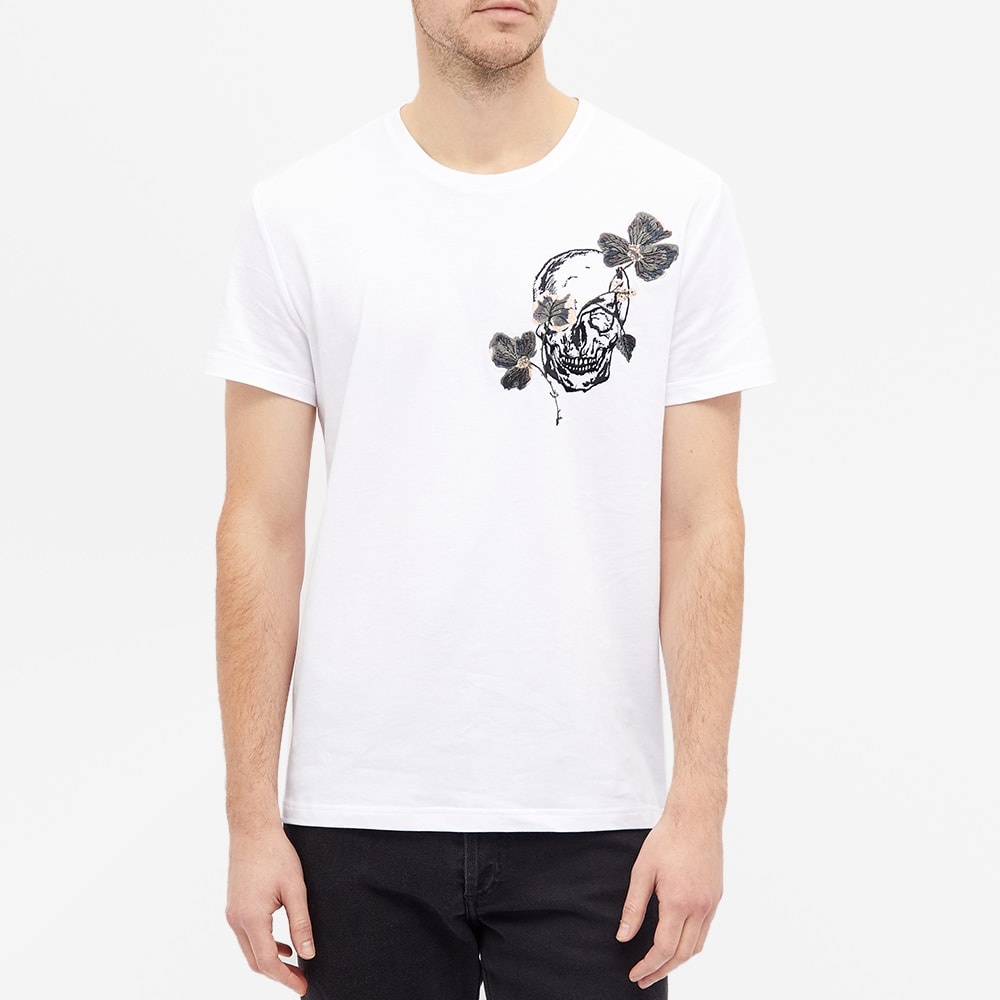 Alexander McQueen Embroidered Skull & Flower Tee - 1