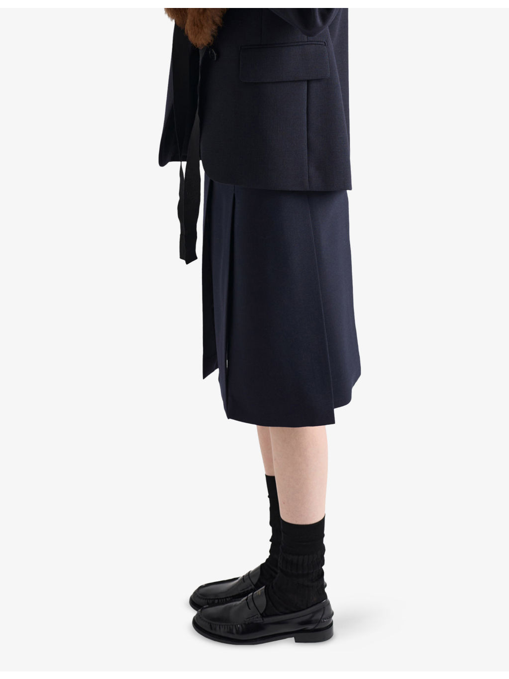 Hopsack Wool Midi Skirt - 3