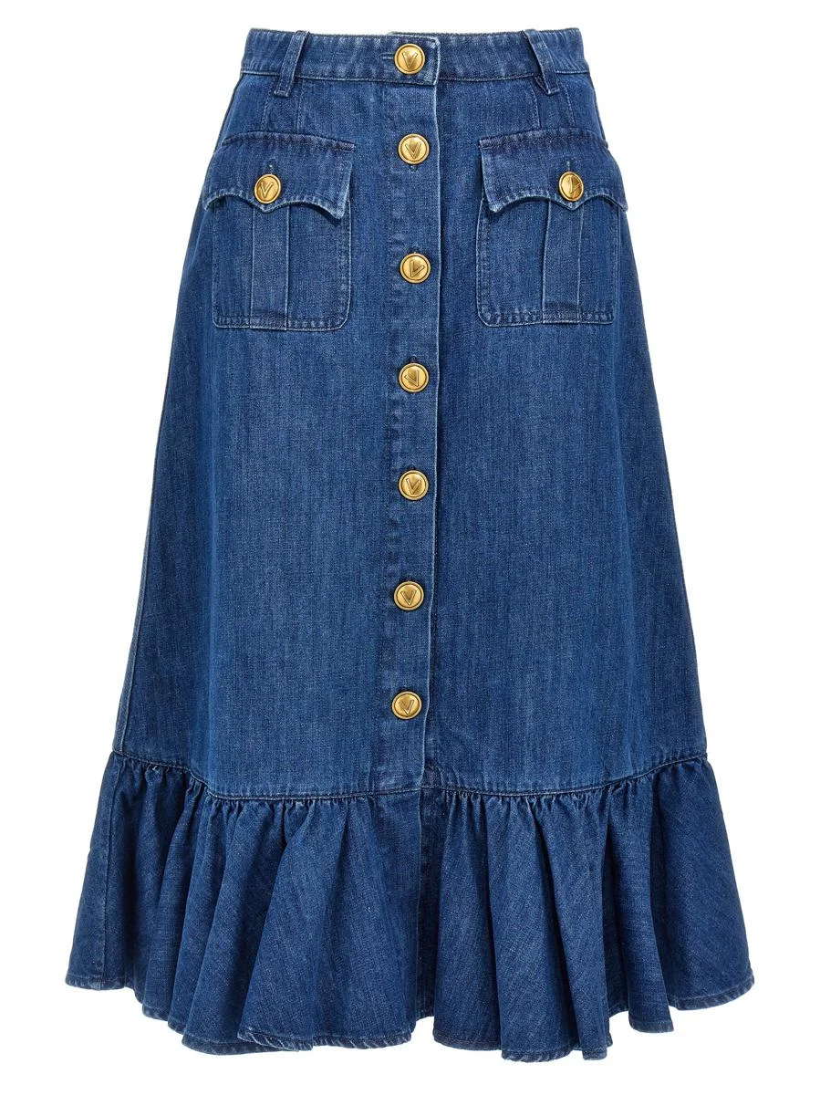 Valentino Garavani Valentino Garavani Denim Skirt - 1