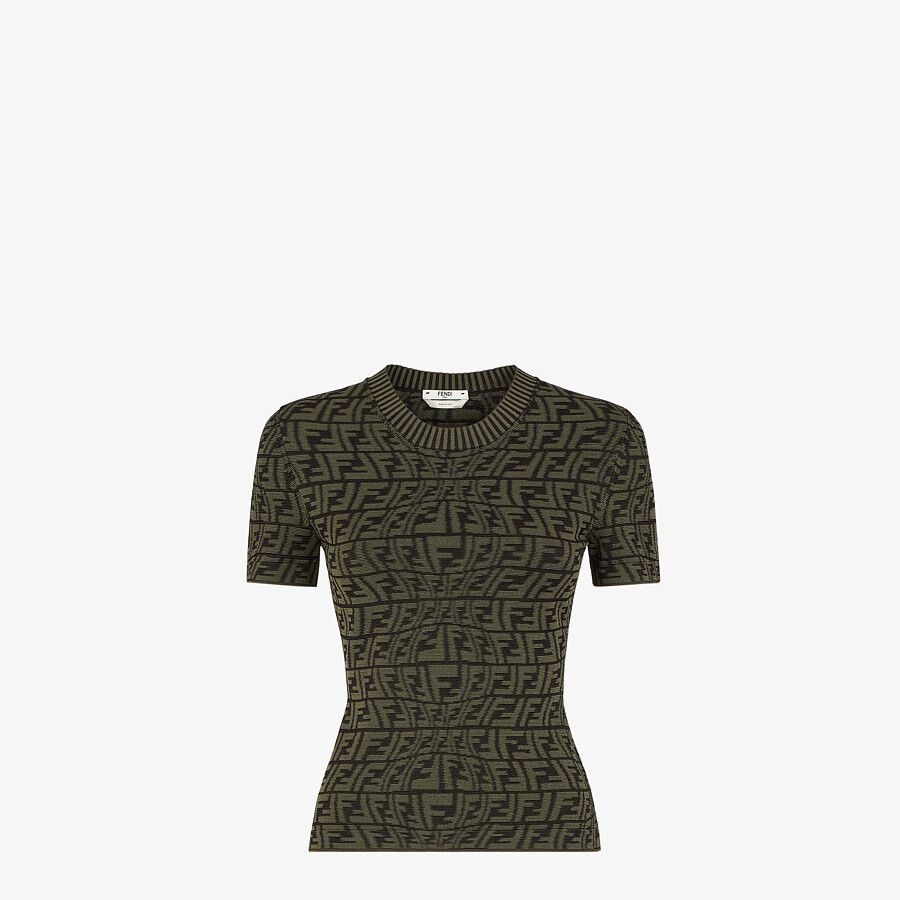 Green viscose jumper - 1