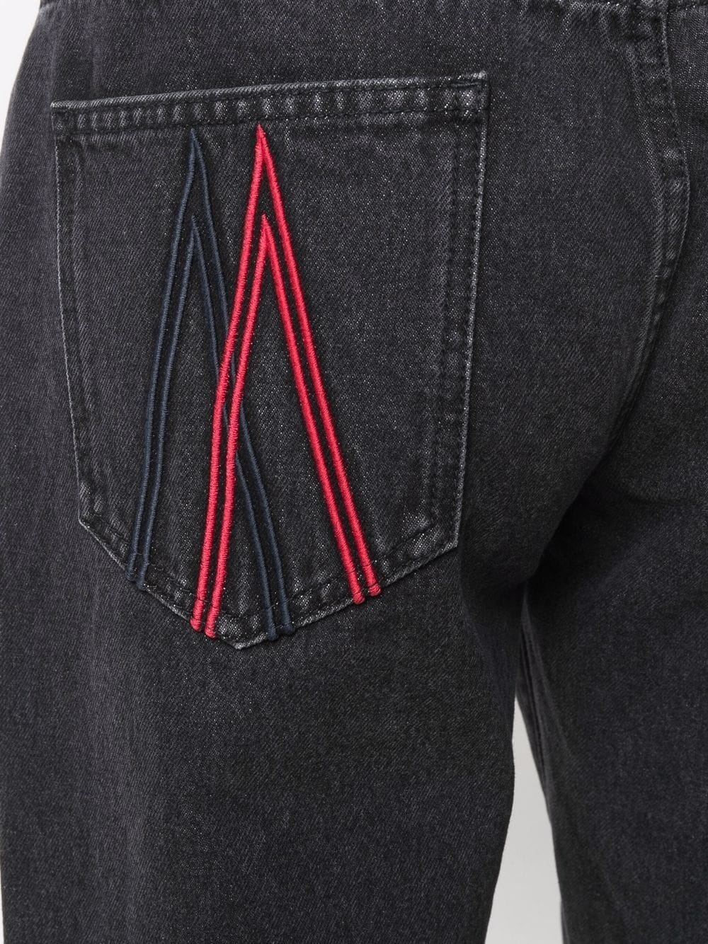 embroidered-logo straight-leg jeans - 5