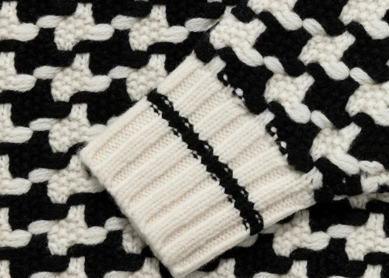 AIMÉ LEON DORE Aime Leon Dore Knit Houndstooth Crewneck Sweater Black/White outlook