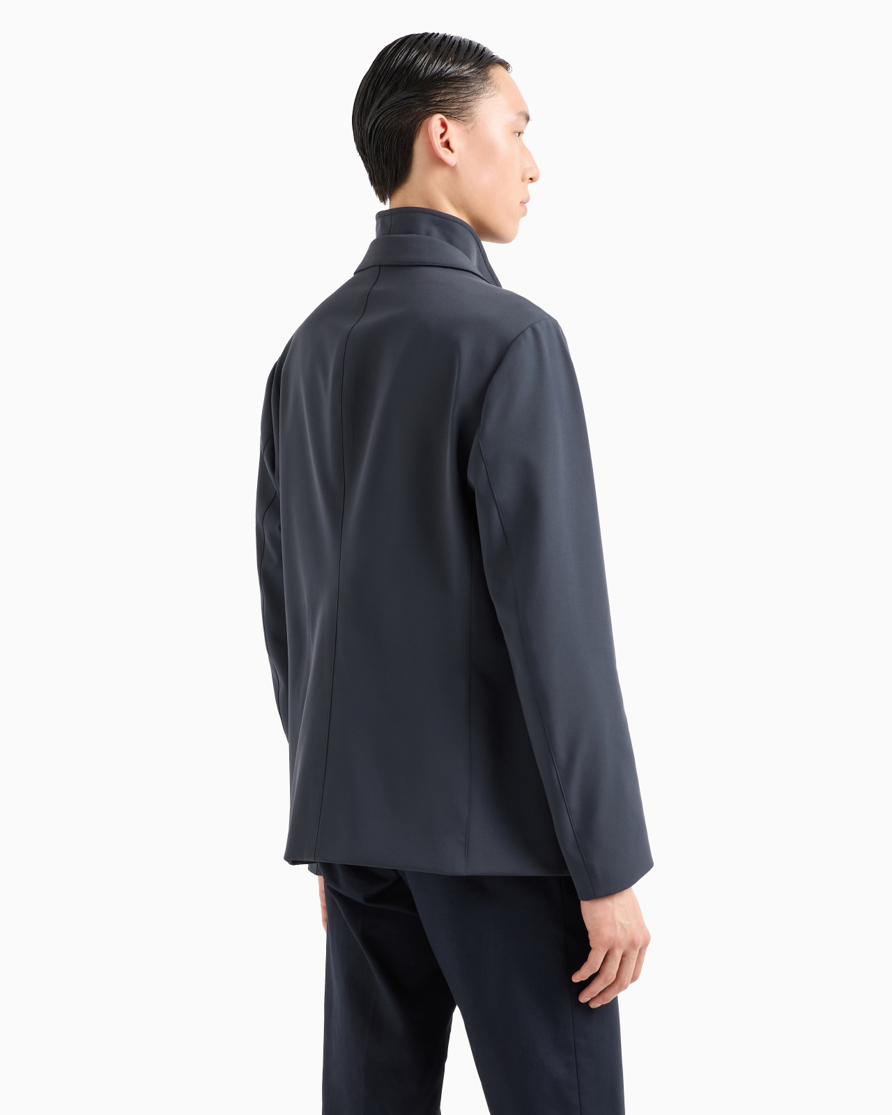 Single-breasted jacket with full-zip detachable inner panel in smooth lightweight nylon - 3