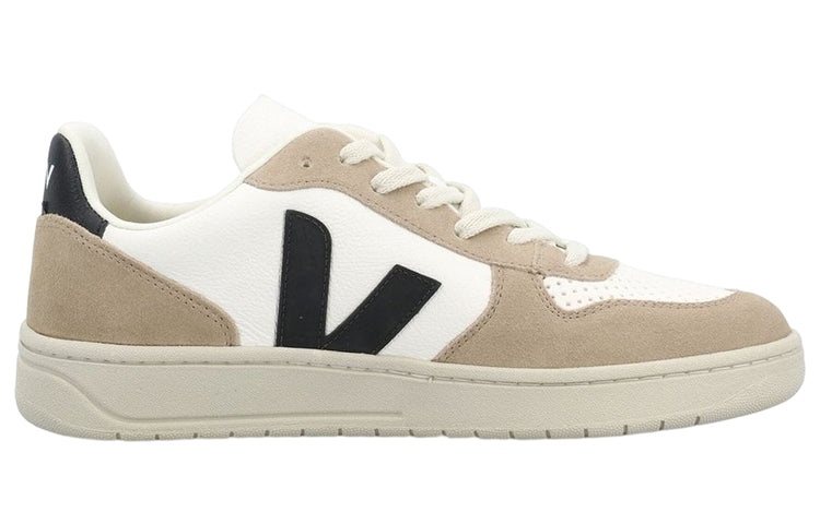 Veja V-10 Chromfree Low-Top Sneakers 'White Beige Black' VX0503138 - 3