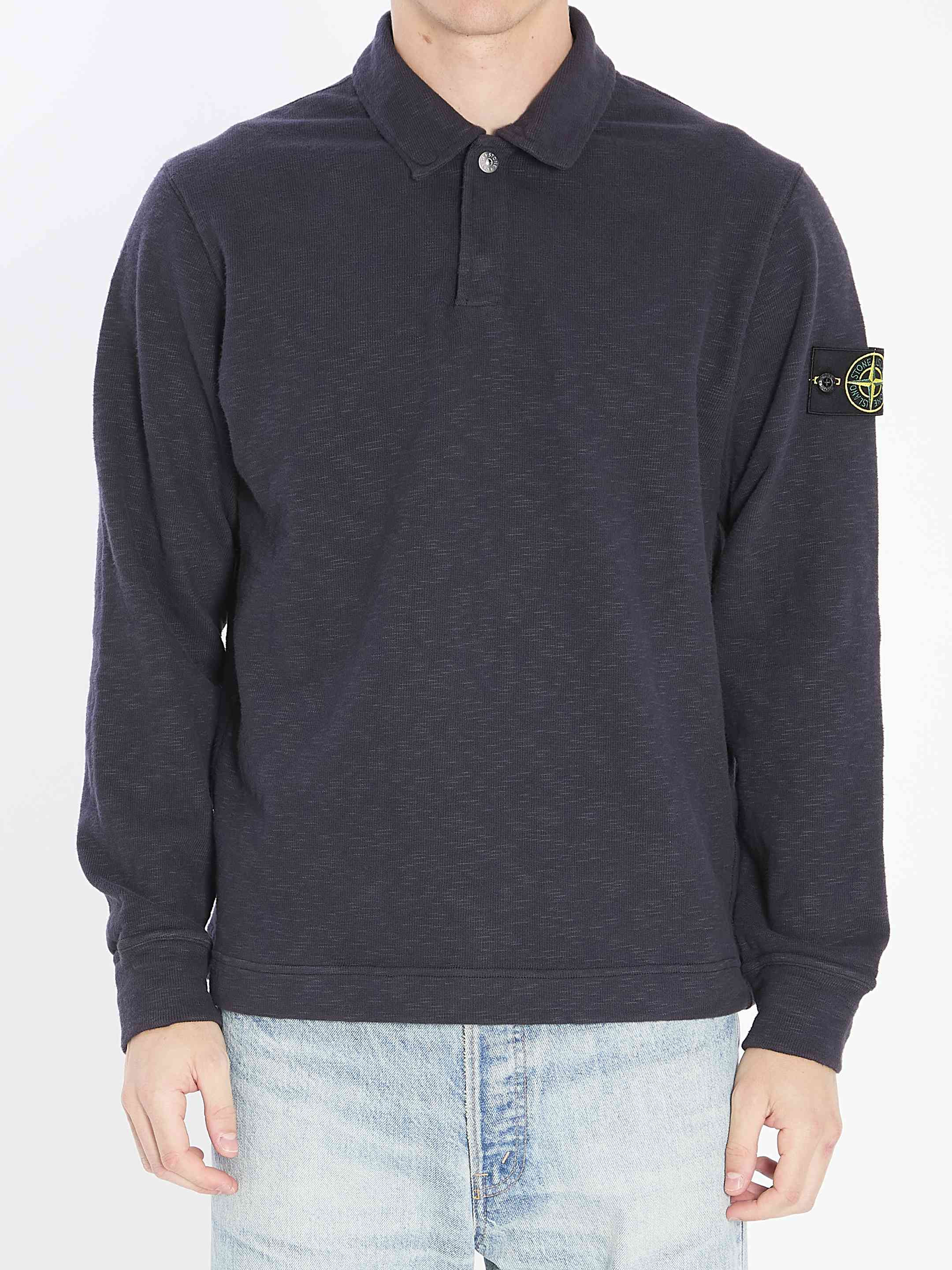 Stone Island Men Long-Sleeve Polo Shirt - 1