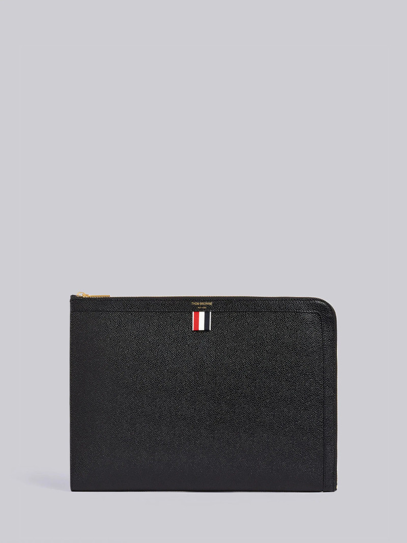 Pebbled Leather Document Gusset Folio - 1