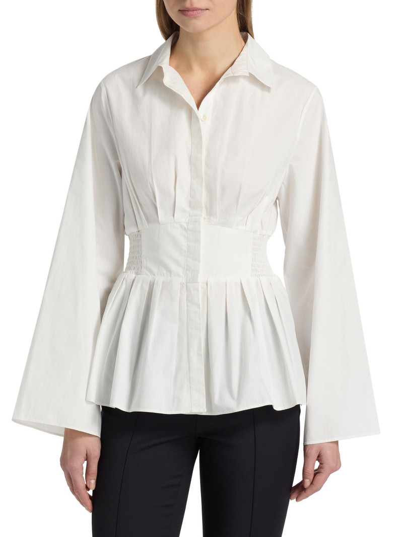 Women's Boogie Woogie Bugle Boy Peplum Shirt - White 3