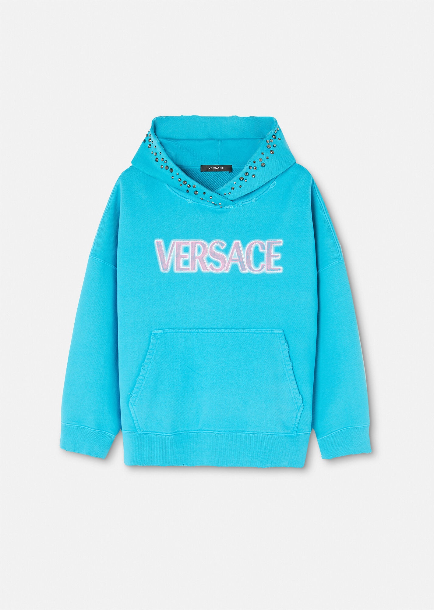 Studded Distressed Logo Hoodie - 1