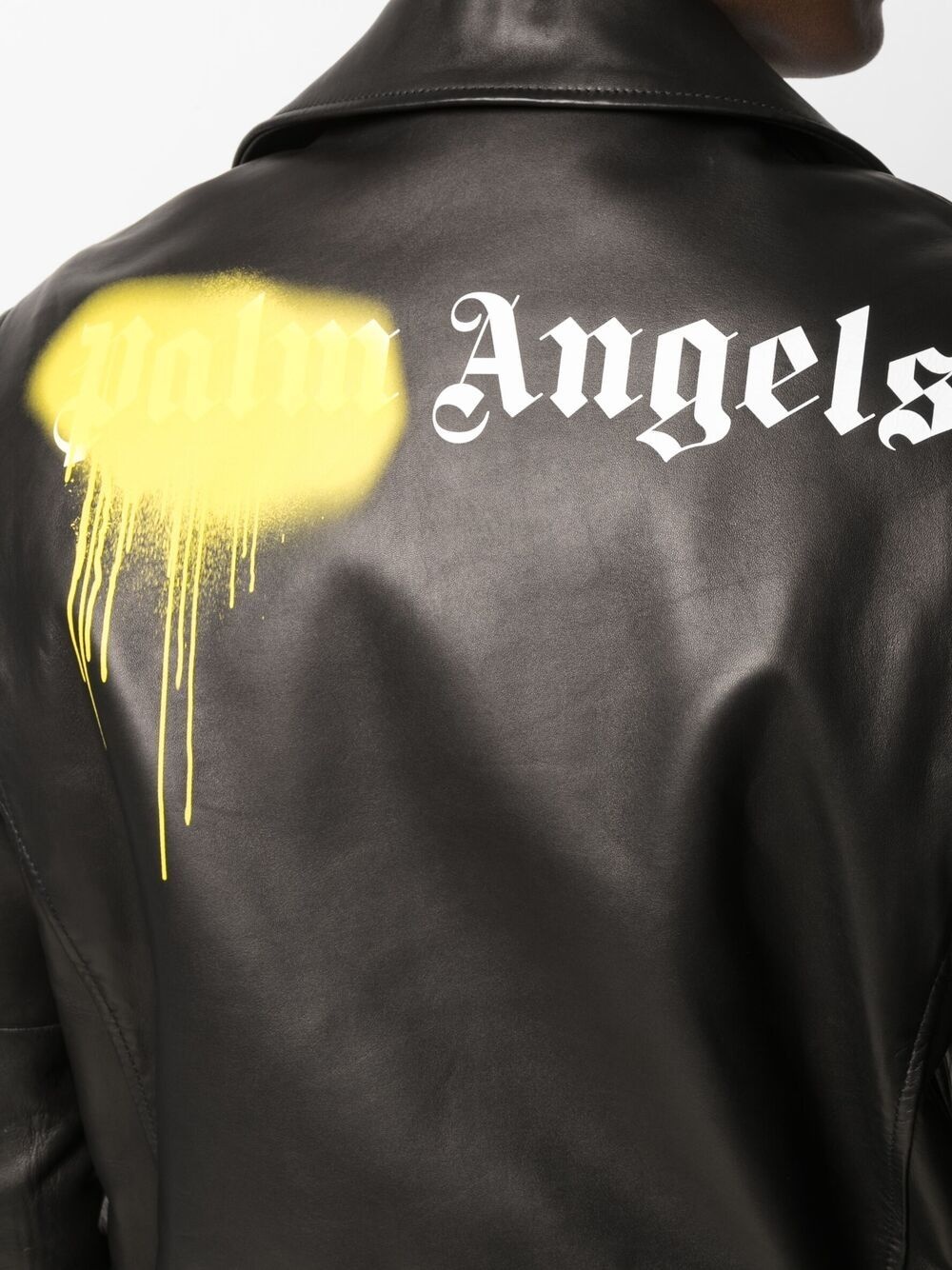 logo-print biker jacket - 5