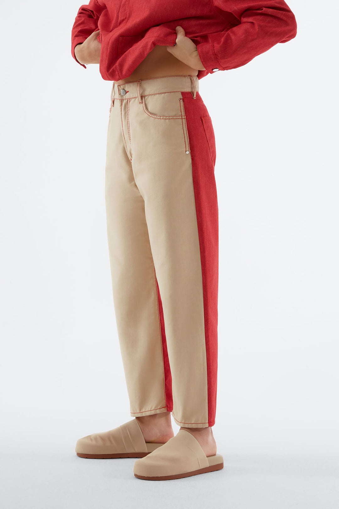 BEIGE DENIM PANTS - 1