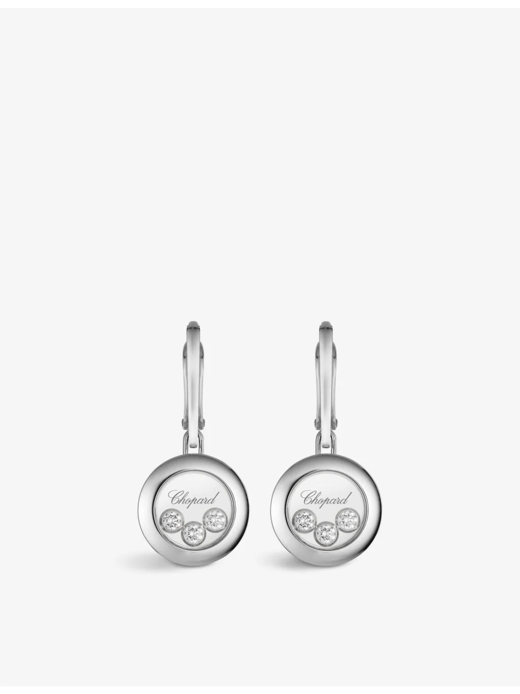 Happy Diamonds 18ct White-Gold and 0.30ct Brilliant-Cut Diamond Drop Earrings - 1