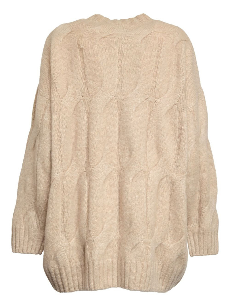 Allude cable-knit round-neck sweater outlook